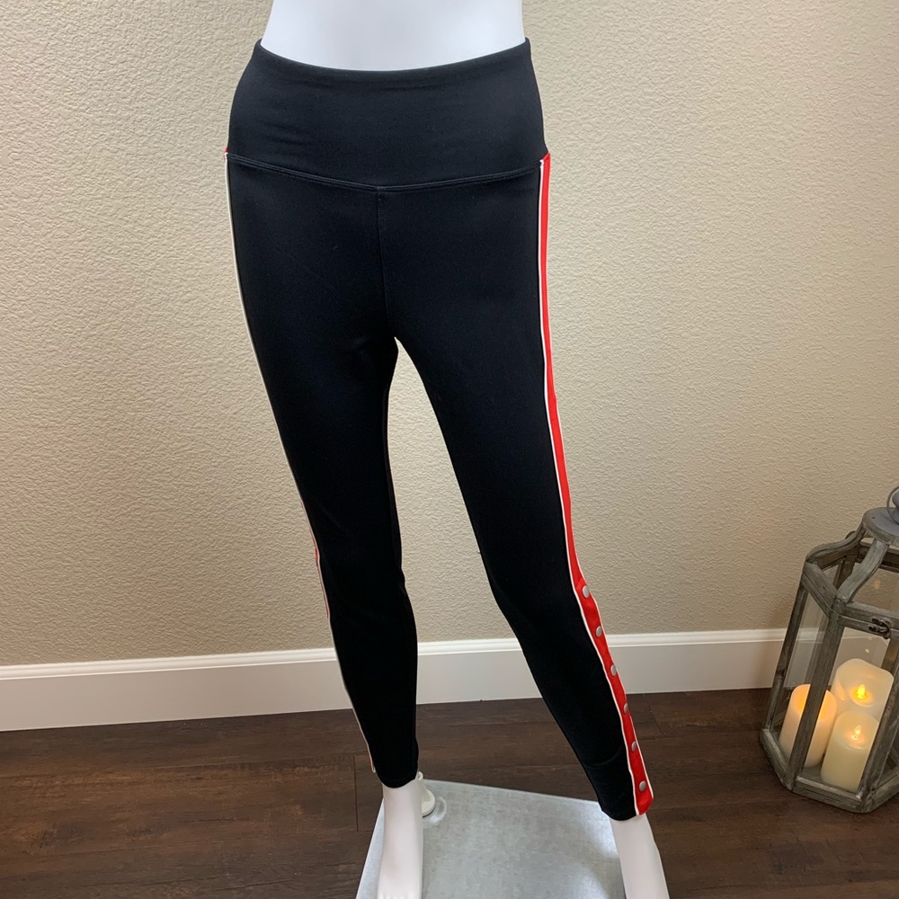 NWT $60 Express Snap Ankle High Rise Stripe Leggings Pants